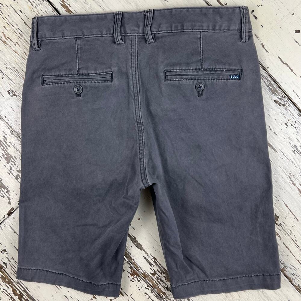 Polo by Ralph Lauren shorts men’s 31 inseam 9” Heather Gray worn look flat front - Picture 2 of 5